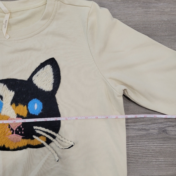 Teeberry & Weave Unique Embroidered Cat Crew Neck Pull Over Size XL - Picture 5 of 14